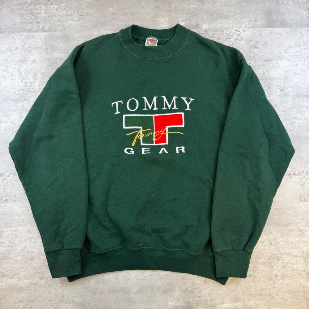 Vintage Tommy Gear Green Crewneck Sweatshirt Fruit of the Loom Best Large 90s